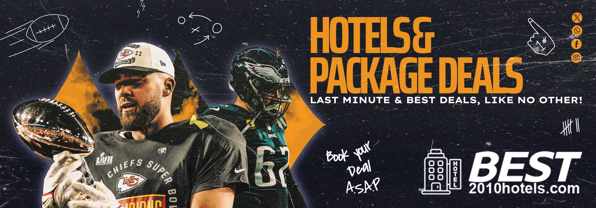 Book the best deals in Super Bowl Hotel Packages, and much more